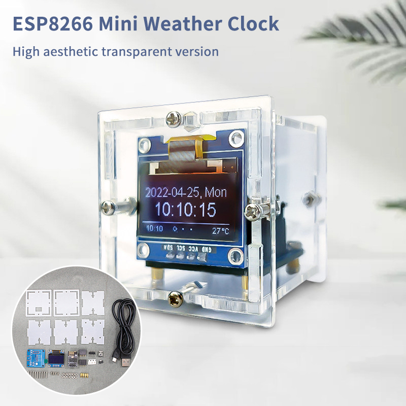 Diy Electronics Soldering Kit - ESP8266 미니 날씨 시계 키트 DIY
