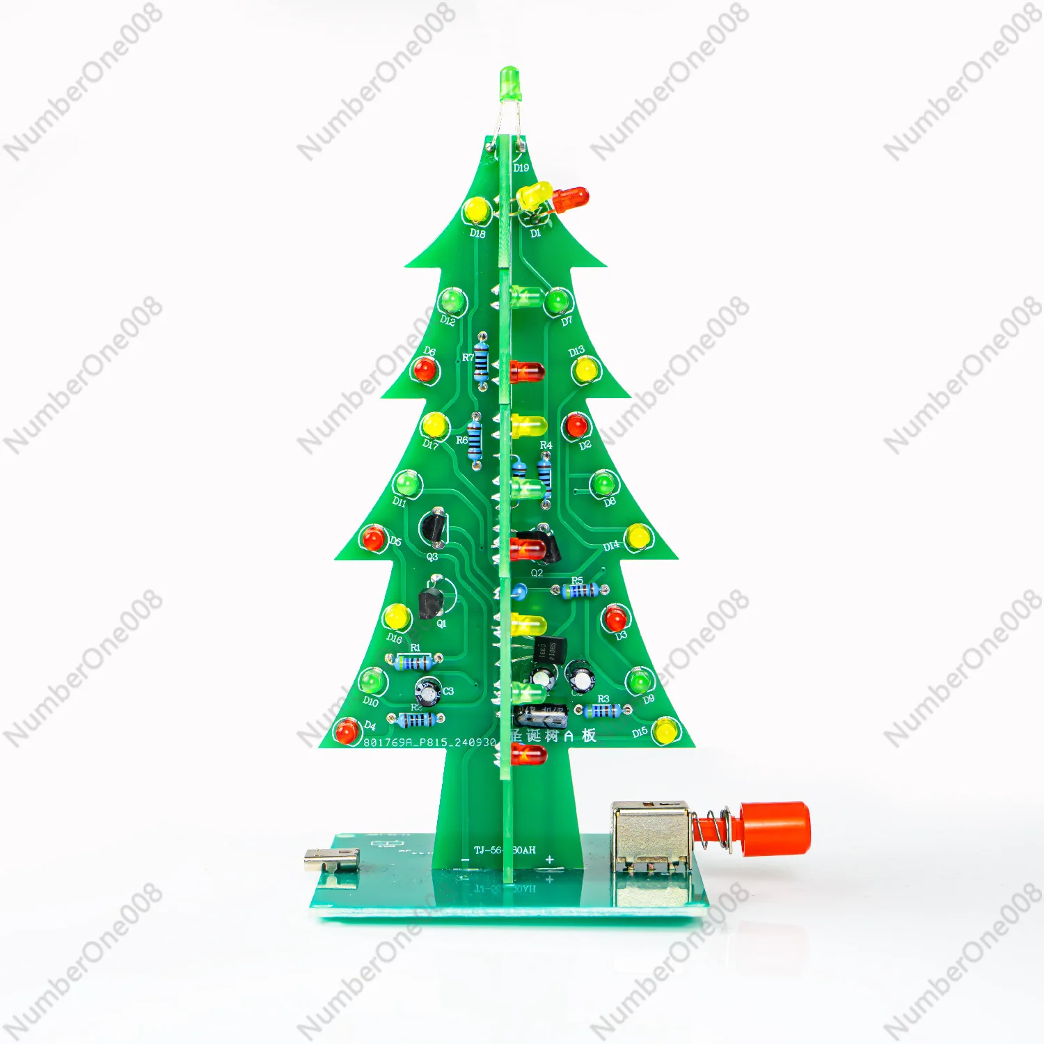Diy Electronics Soldering Kit - 3D 컬러풀 크리스마스 트리 LED 물결무늬