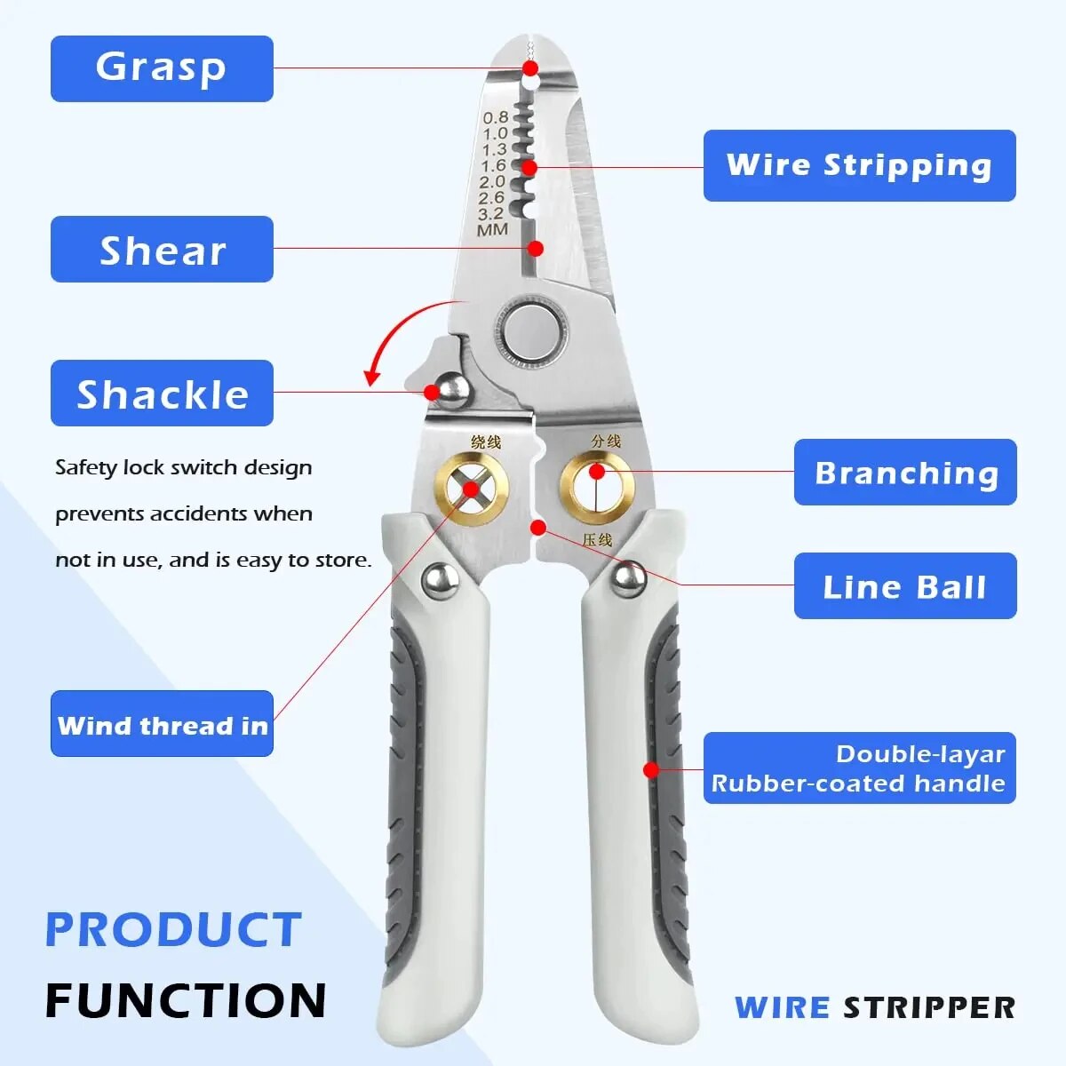 6 In 1 와이어 스트리퍼 특수 와이어 펜치 도구 전 - Wire Stripper Cutter 리뷰 및 가격
