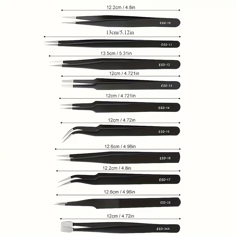 10Pcs ESD 정전기 방지 핀셋 세트 전자 제품 수 - Useful Diy Electronics 리뷰 및 가격