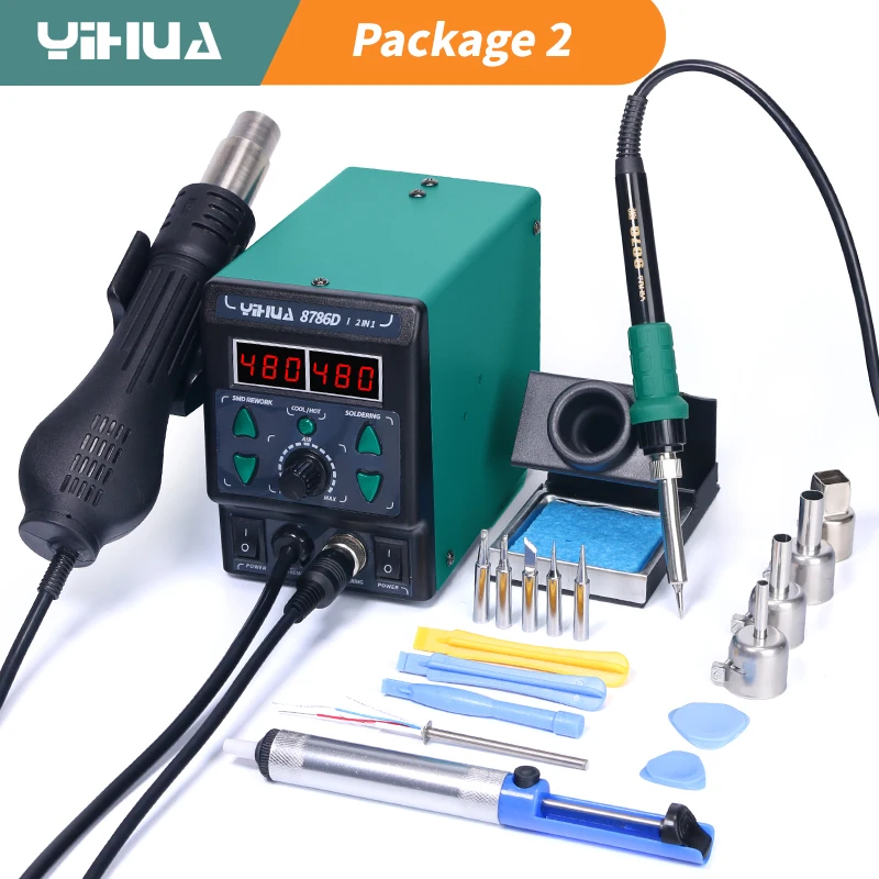 YIHUA 8786D 납땜 인두 뜨거운 공기 납땜 스테 - Useful Diy Electronics 리뷰 및 가격