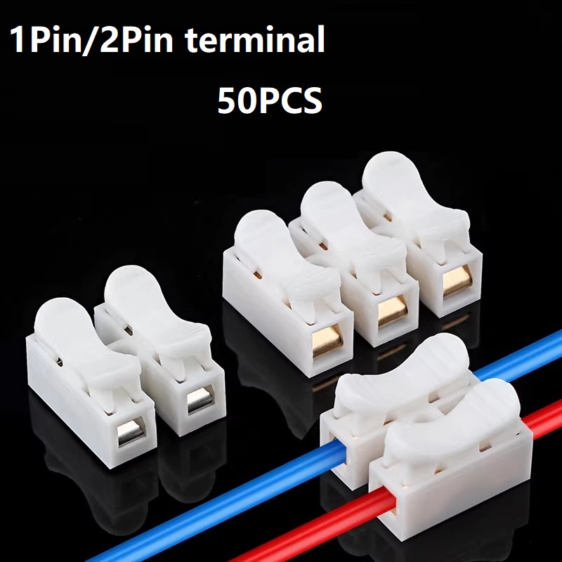 50개 무접점 퀵 와이어 커넥터 1P 2P용 스프링 클 - Diy Electronics Wire 리뷰 및 가격