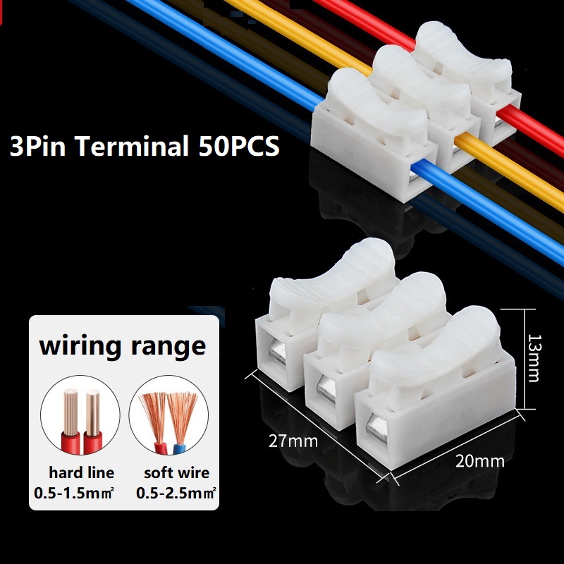 50개 무접점 퀵 와이어 커넥터 1P 2P용 스프링 클 - Diy Electronics Wire 리뷰 및 가격